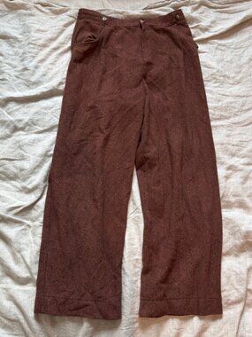DeFacto Rust Tweed Wide Leg Trousers Youth 13-14Y 156-160cm